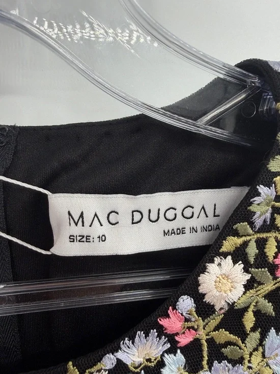 Mac Duggal Girls Floral Embroidered Dress - Black - 10 - New with tags - Picture 7 of 10